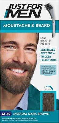 Viegli lietojama bārdas un ūsu krāsa Just For Men Moustache & Beard Medium-Dark Brown 