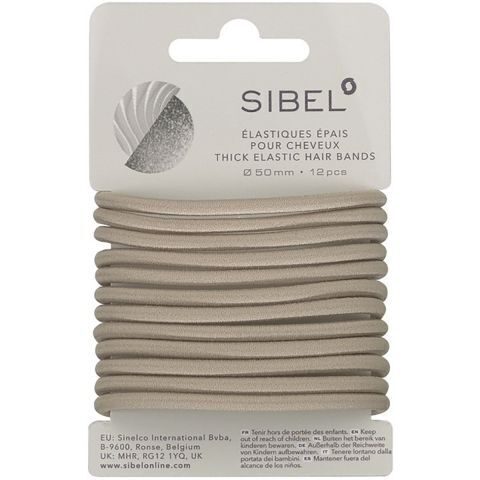 Sibel Soft Elastics Blond – Mīkstās matu gumijas, gaišas, 12 gab.