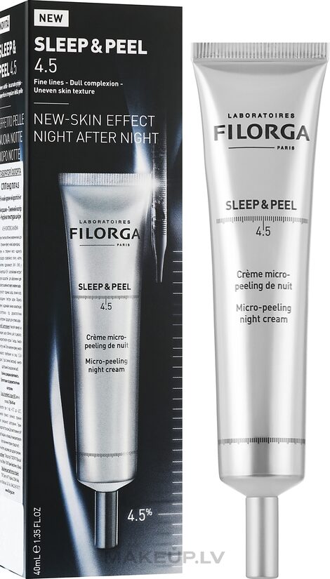 Nakts ādas kopšanas krēms ar mikro-pīlinga iedarbību Filorga Sleep & Peel 4.5 (40 ml)