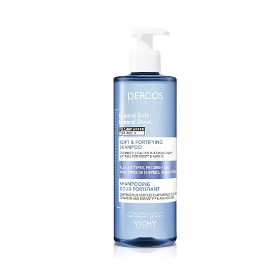 Vichy Dercos Mineral Soft and Fortifying šampūns, 400 ml